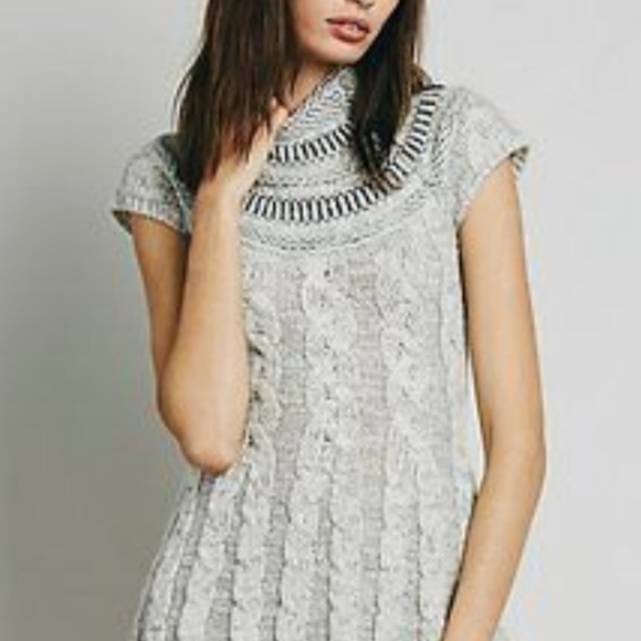 free people cable knit sweater dress